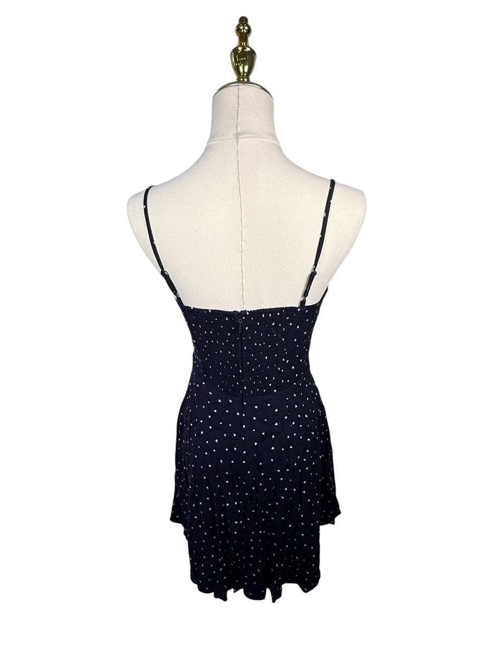 Sunday Best Navy Heart Print Mini Dress Size 2 - Picture 3 of 7